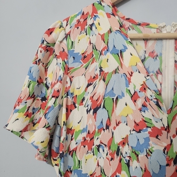 ByTiMo Abstract Floral Short Sleeve Mini Dress - Picture 4 of 11